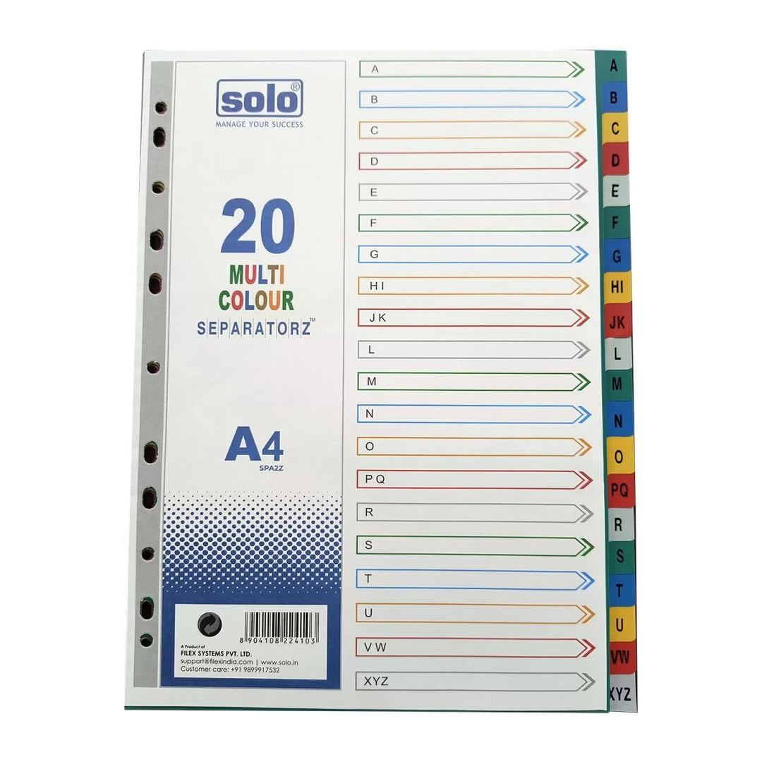 Plastic Separators (SP520) – A to Z Tabs A4 - Filex Systems Pvt Ltd