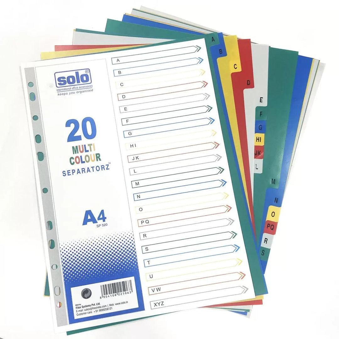 Plastic Separators (SP520) – A to Z Tabs A4 - Filex Systems Pvt Ltd