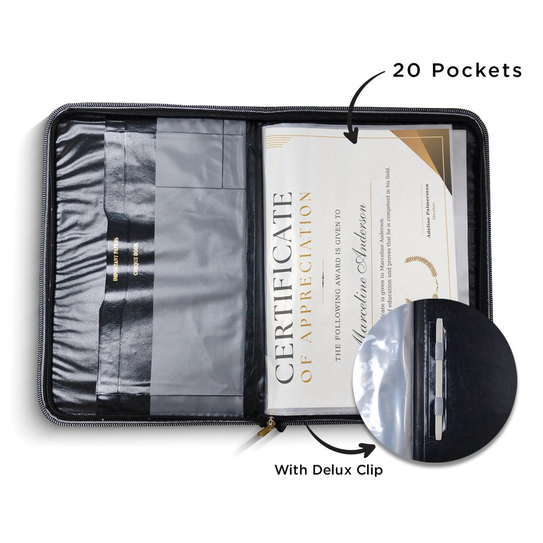 PORTFOLIO BAG - 20 POCKETS For Certificates, Documents Holder, Document Bag, Portfolio - Filex Systems Pvt Ltd