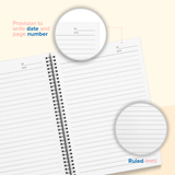 Premium Notebook - Spiral - Bound, Lightweight, Vibrant Colours (100 Pages, 70 GSM, Set of 5) - Filex Systems Pvt Ltd