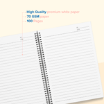 Premium Notebook - Spiral - Bound, Lightweight, Vibrant Colours (100 Pages, 70 GSM, Set of 5) - Filex Systems Pvt Ltd