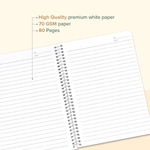 Premium Notebook - Spiral - Bound, Lightweight, Vibrant Colours (80 Pages, 70 GSM, Pack of 8) | SNA540 - Filex Systems Pvt Ltd