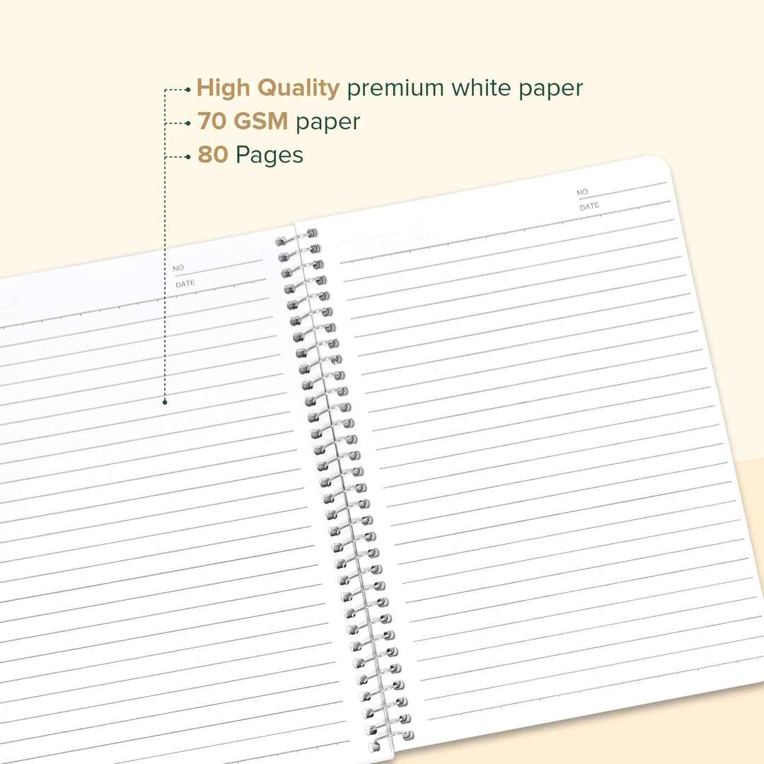 Premium Notebook - Spiral - Bound, Lightweight, Vibrant Colours (80 Pages, 70 GSM, Pack of 8) | SNA540 - Filex Systems Pvt Ltd