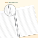 Premium Notebook - Spiral - Bound, Lightweight, Vibrant Colours (80 Pages, 70 GSM, Pack of 8) | SNA540 - Filex Systems Pvt Ltd