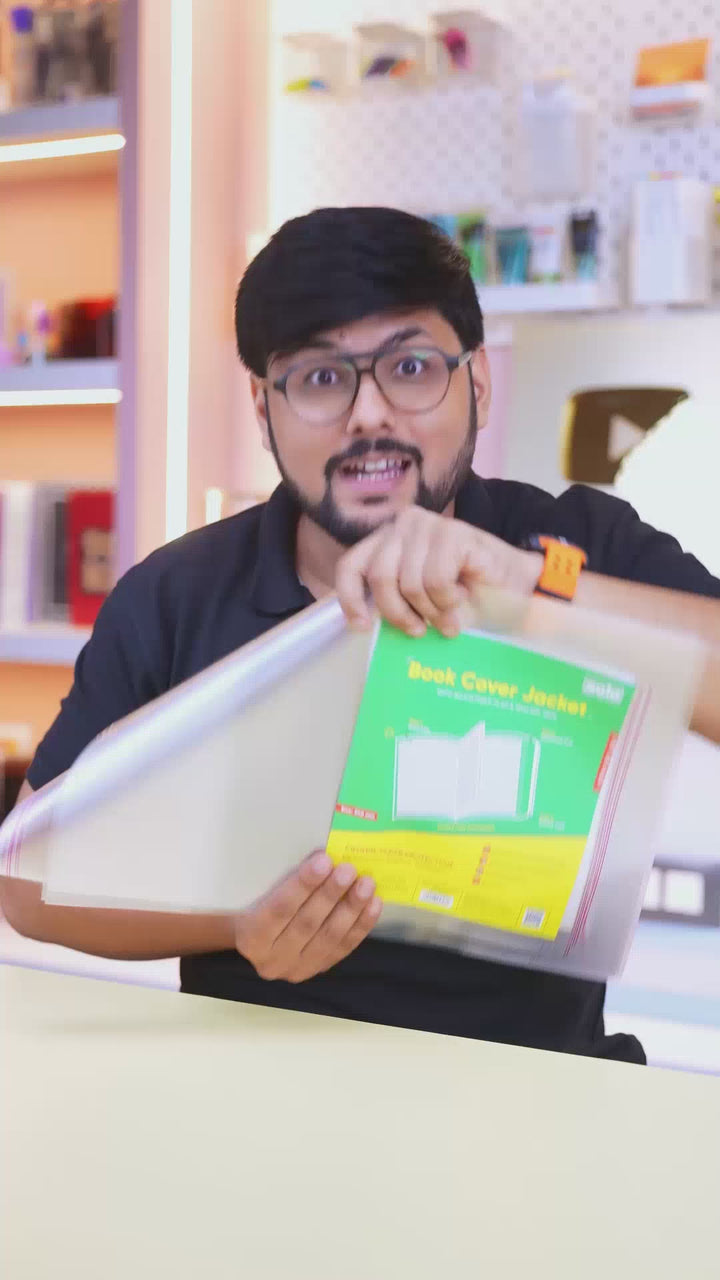 Book Cover Jackets with Adjustable Flap & Sealing Tape – Transparent Soft-Touch Protection | First Time in India!