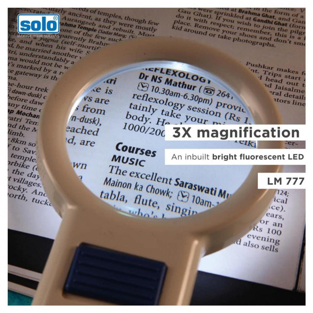 Rechargeable LED Magnifier with 3 Lighting Modes (LM777) - Filex Systems Pvt Ltd
