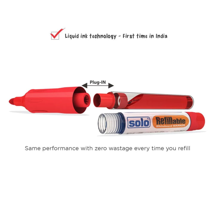 Refillable White Board Marker Pen with Liquid Ink Tank Technology (Pack of 10) WBM01 - Filex Systems Pvt Ltd