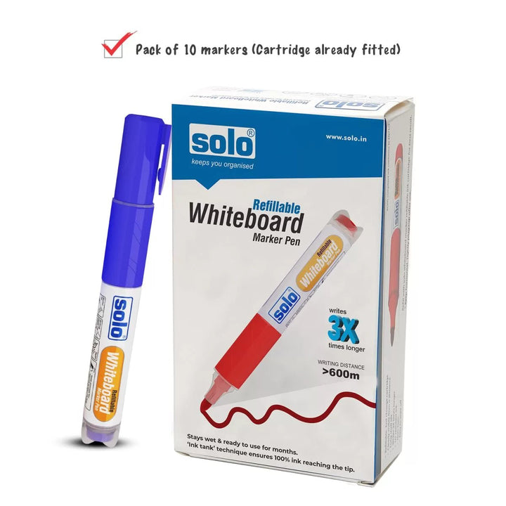 Refillable White Board Marker Pen With Pump (Pack of 10) WBM01N - Filex Systems Pvt Ltd