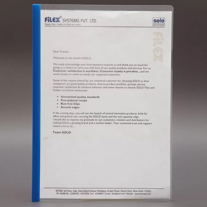 Report Cover Strip File – A4 (RC001), Pack of 10 - Filex Systems Pvt Ltd