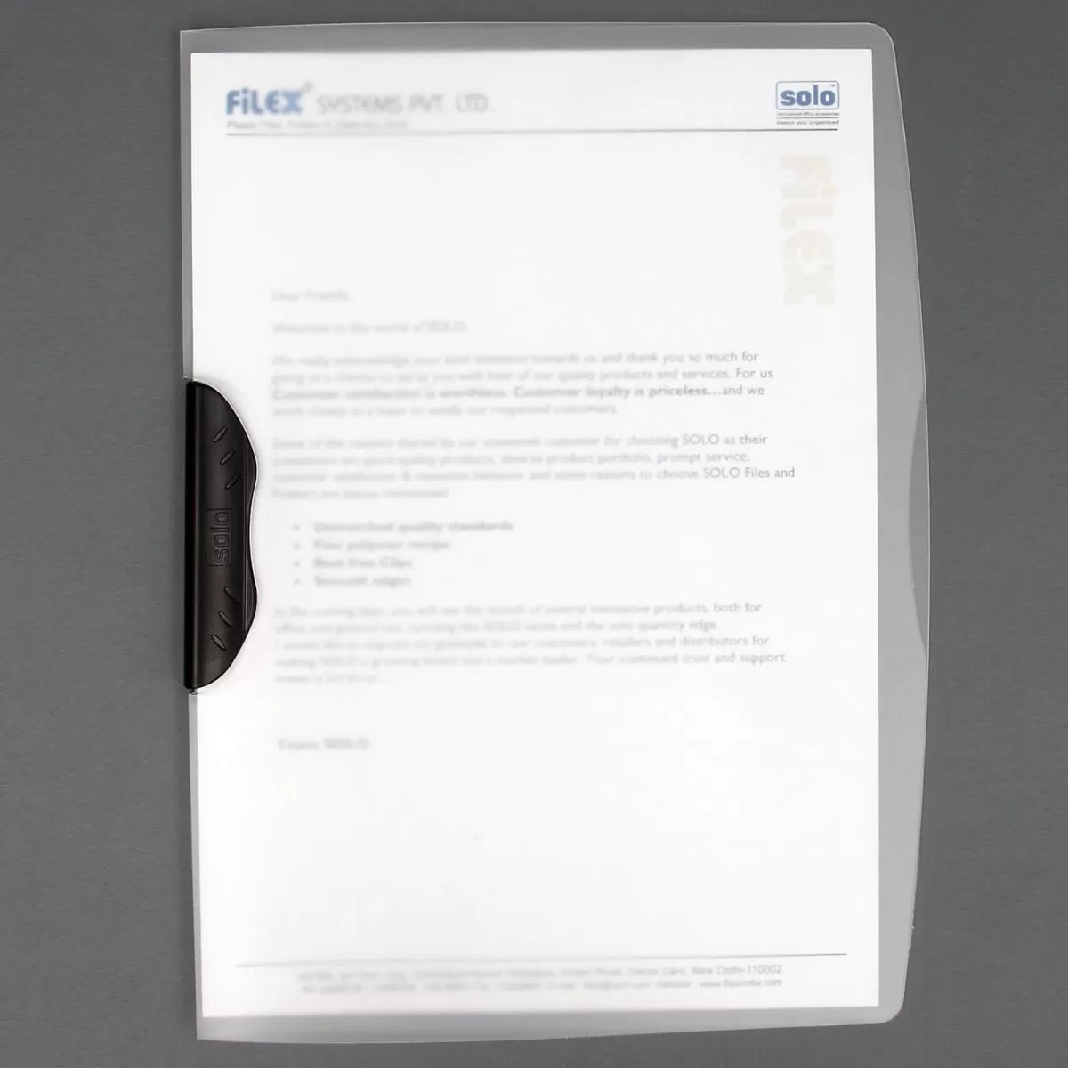 Report Cover – Swing Clip, (RC601) A4 FC size, Pack of 10 - Filex Systems Pvt Ltd