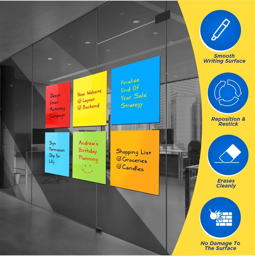 Reusable Sticky Notes – Pack of 6 - Filex Systems Pvt Ltd