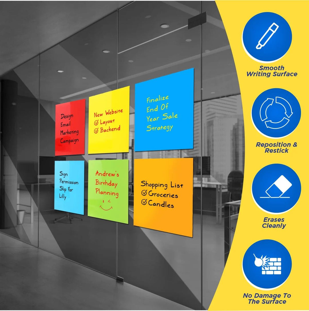 Reusable Sticky Notes – Pack of 6 - Filex Systems Pvt Ltd