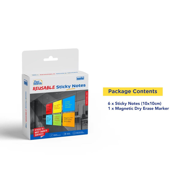 Reusable Sticky Notes – Pack of 6 - Filex Systems Pvt Ltd