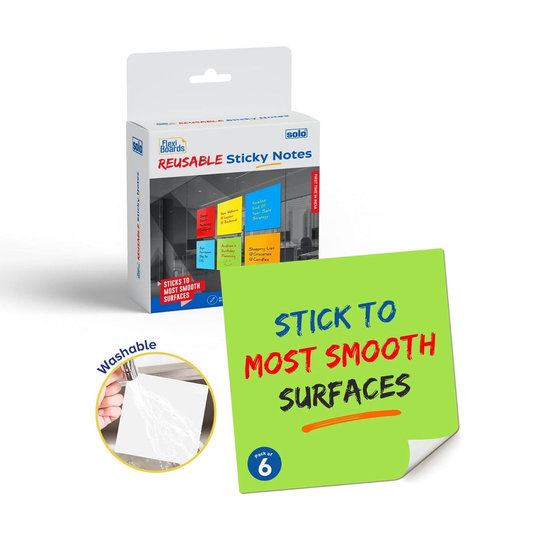 Reusable Sticky Notes – Pack of 6 - Filex Systems Pvt Ltd