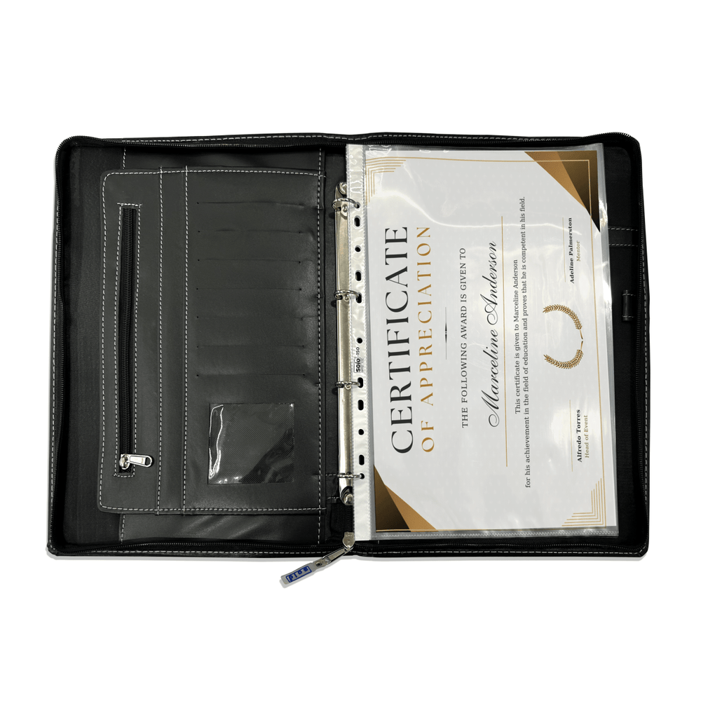 RING PORTFOLIO - 4D Ring with 10 sheet protector | FC Size | ZB018 - Filex Systems Pvt Ltd