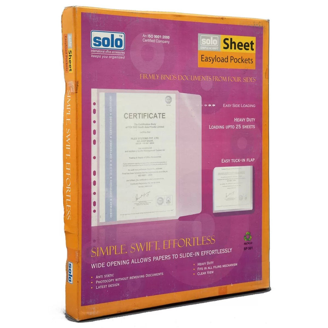 Sheet Protectors – Easyload (SP501), A4, Pack of 100 - Filex Systems Pvt Ltd