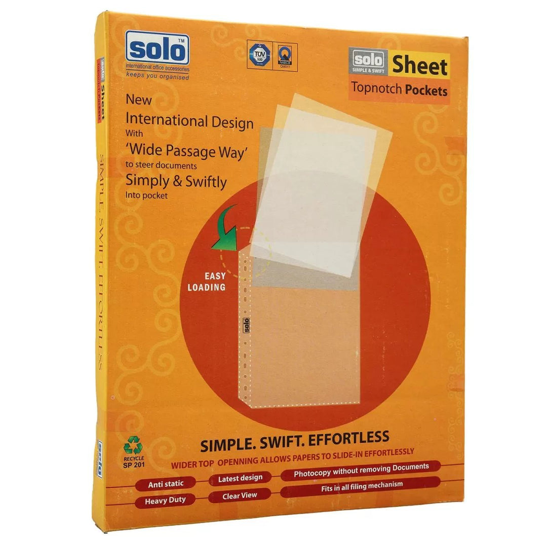Sheet Protectors – Topnotch pockets – A4 (SP201), Packs of 100 - Filex Systems Pvt Ltd