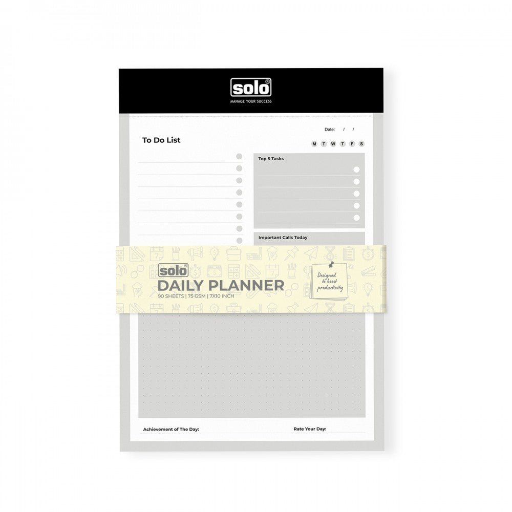 SOLO Daily Planner | Things To Do Pads of 90 tear off sheets - Filex Systems Pvt Ltd