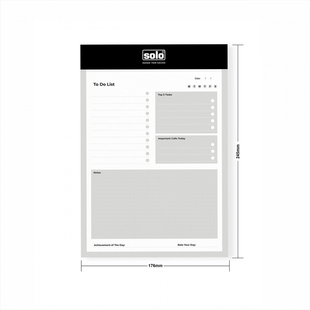 SOLO Daily Planner | Things To Do Pads of 90 tear off sheets - Filex Systems Pvt Ltd