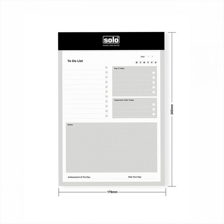 SOLO Daily Planner | Things To Do Pads of 90 tear off sheets - Filex Systems Pvt Ltd