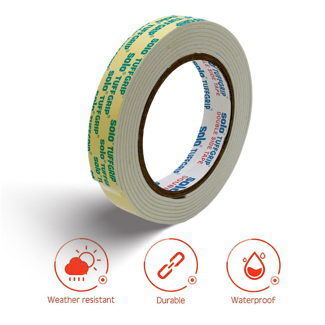 SOLO Double Sided Foam Tape | 5 Meter | Heavy Duty Self Adhesive Mounting Tape for Wall, Furniture &amp; Crafts, Multipurpose - Filex Systems Pvt Ltd