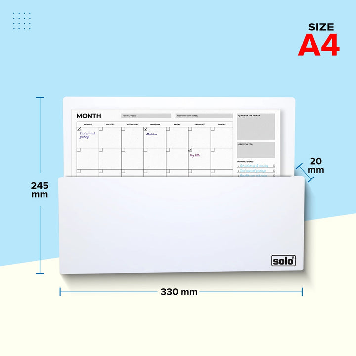 SOLO Magnetic Document Organiser - A4 | Multipurpose use, on Machinery, Refrigerator & Whiteboards.. - Filex Systems Pvt Ltd