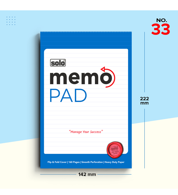 SOLO Memo Pad – The New Age Pad of India | Paper Cover | Pack of 5 - Filex Systems Pvt Ltd