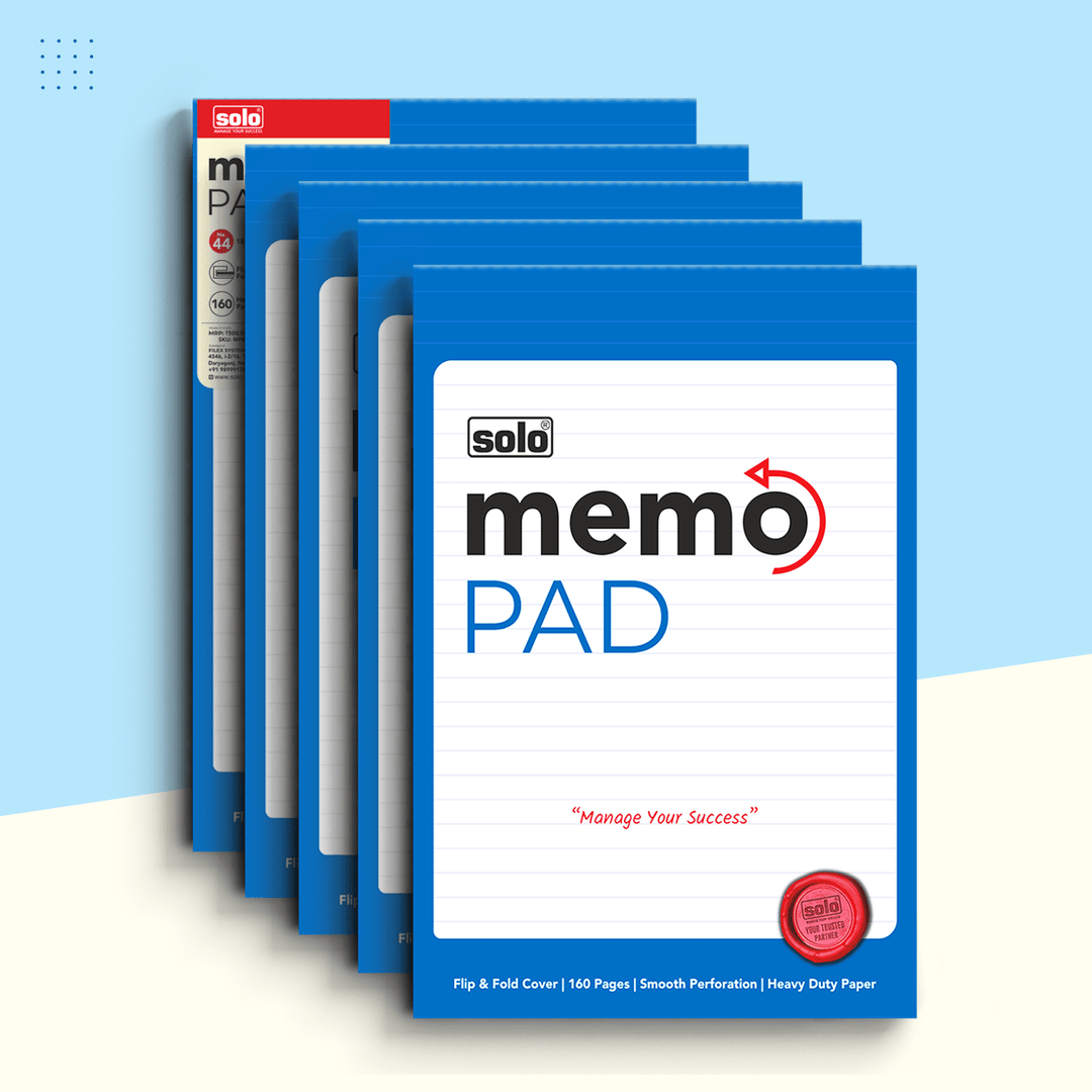 SOLO Memo Pad – The New Age Pad of India | Paper Cover | Pack of 5 - Filex Systems Pvt Ltd