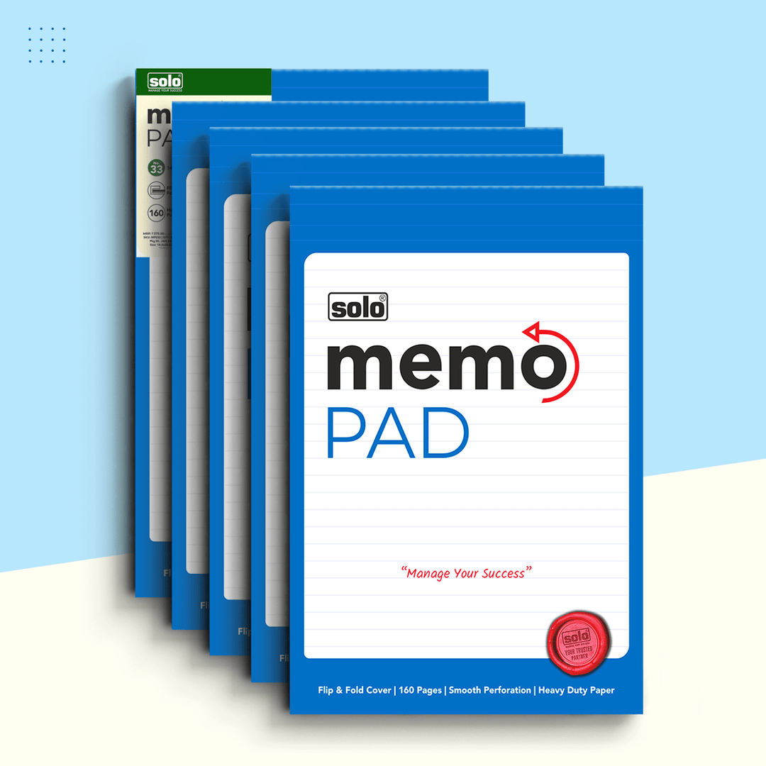 SOLO Memo Pad – The New Age Pad of India | Paper Cover | Pack of 5 - Filex Systems Pvt Ltd