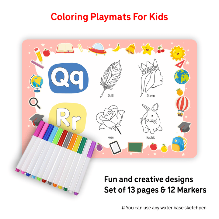 SOLO PlayMats – Reusable Wipe - Clean Learning &amp; Activity Mats | Pack of 4 - Filex Systems Pvt Ltd