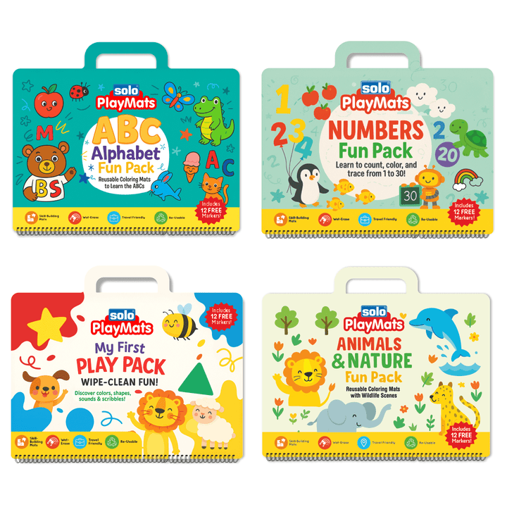 SOLO PlayMats – Reusable Wipe - Clean Learning &amp; Activity Mats | Pack of 4 - Filex Systems Pvt Ltd