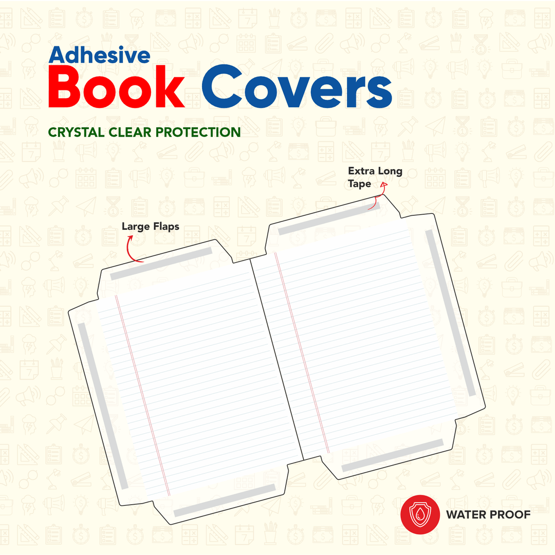 SOLO Self - Adhesive Book Cover Sheets – Crystal Clear Protection for Your Books! - Pack of 20 - Filex Systems Pvt Ltd