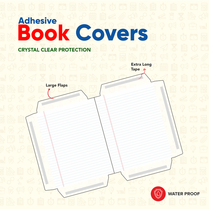 SOLO Self - Adhesive Book Cover Sheets – Crystal Clear Protection for Your Books! - Pack of 20 - Filex Systems Pvt Ltd