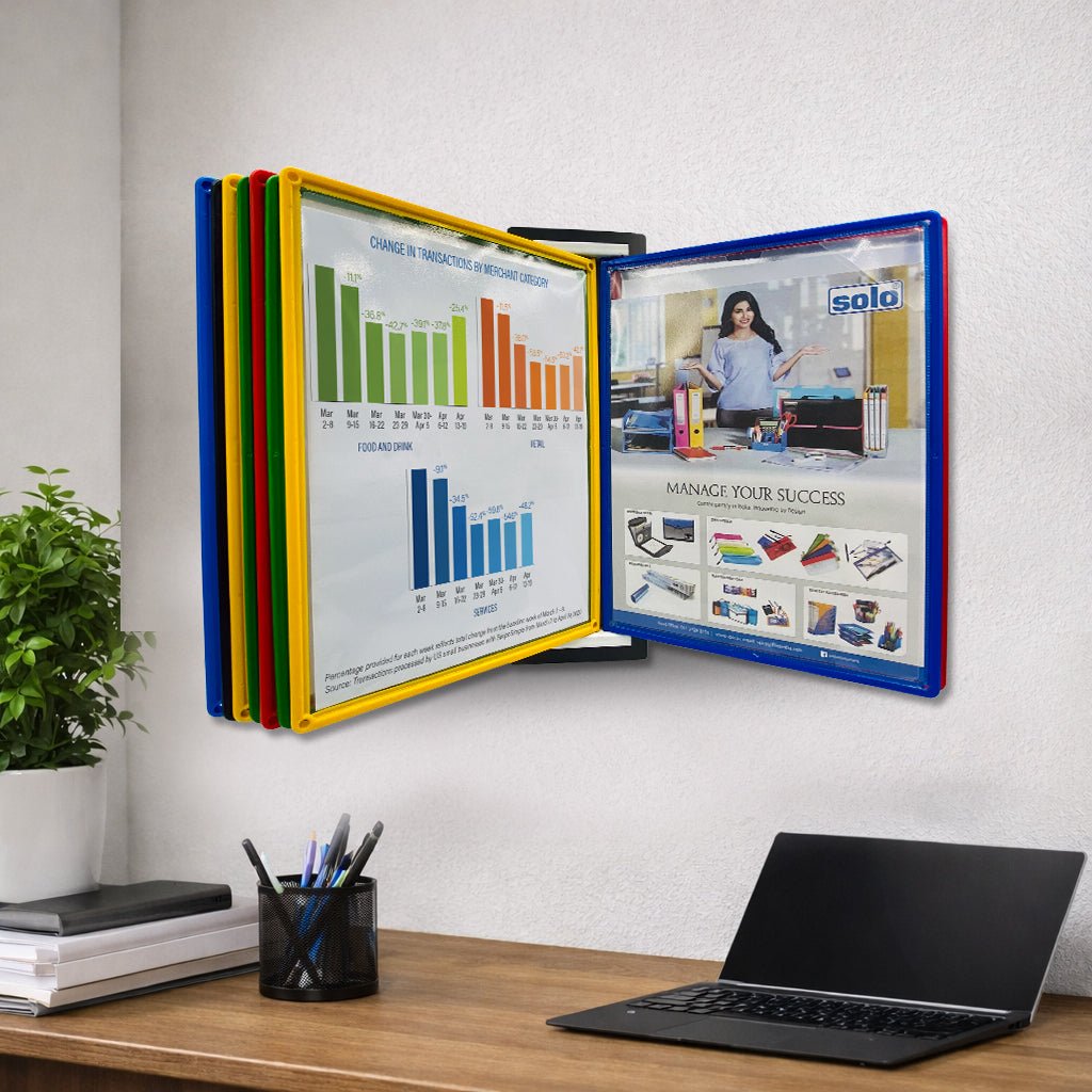 SOP Display Folder with Wall Unit | Heavy - Duty Display Wall Folder | Available with 5 or 10 Pockets - Filex Systems Pvt Ltd