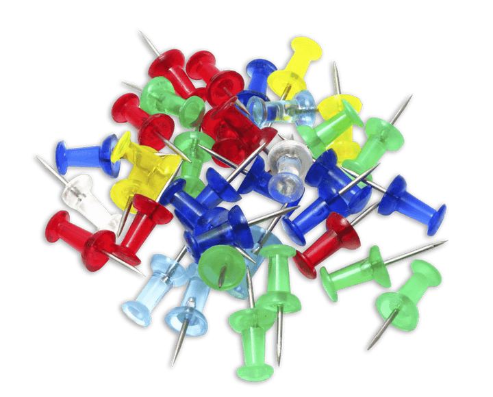 Stationery Essentials Nickle Coated | Rust Proof, Holding Paper Document Pin - Plastic Head, Paper Clips, T - Pin - Filex Systems Pvt Ltd