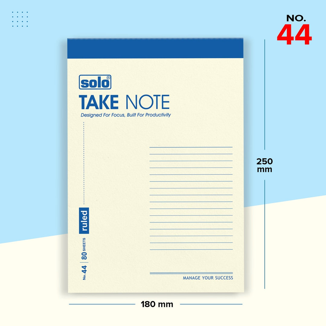 Takenote Slip Pad, Ruled Paper with 80 Sheets (160 Pages), Writing Notepad | Laminated Paper Cover | Pack of 5 - Filex Systems Pvt Ltd