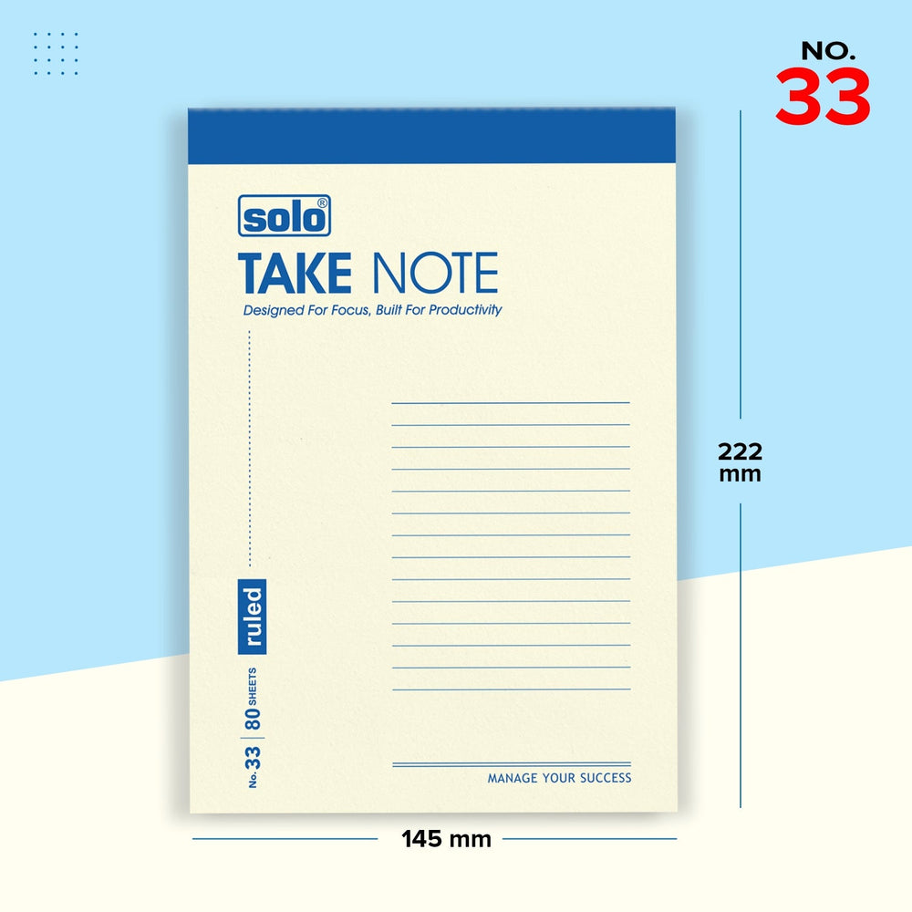 Takenote Slip Pad, Ruled Paper with 80 Sheets (160 Pages), Writing Notepad | Laminated Paper Cover | Pack of 5 - Filex Systems Pvt Ltd