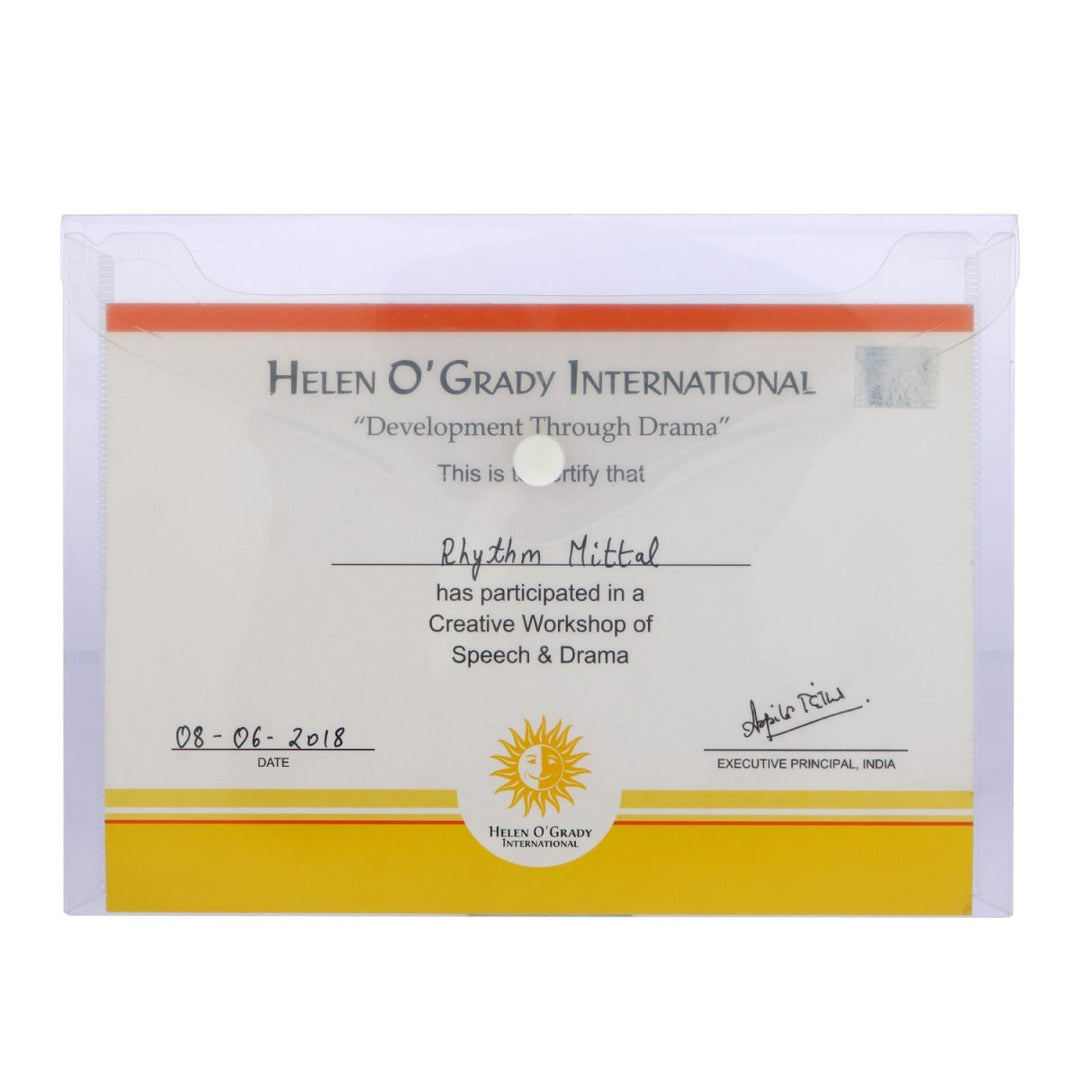 Transparent Button Bag, Cheque & A5 size (Pack of 10) - Filex Systems Pvt Ltd