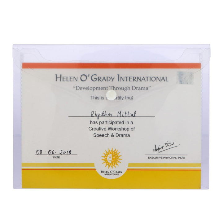 Transparent Button Bag, Cheque & A5 size (Pack of 10) - Filex Systems Pvt Ltd