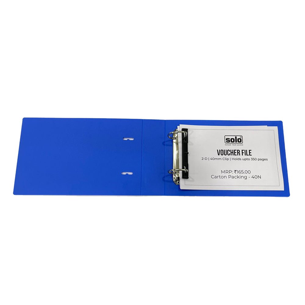 Voucher File (Polypropylene) with (2 - D 40mm Ring) | Pack of 2 | Size: A5 | MK400 - Filex Systems Pvt Ltd