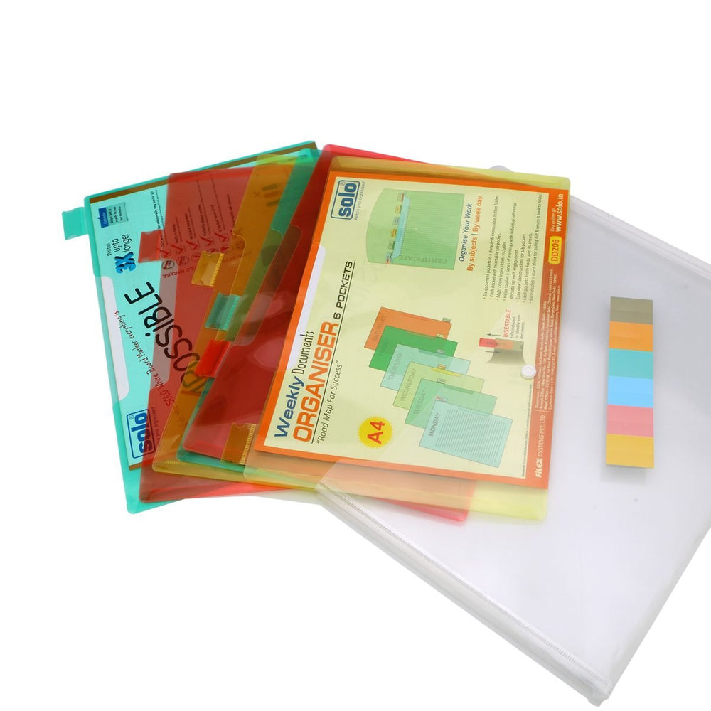 Weekly Documents Organizer 6 Pockets – DD206 (A4), Pack of 2 - Filex Systems Pvt Ltd