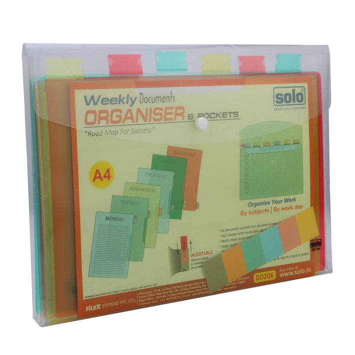 Weekly Documents Organizer 6 Pockets – DD206 (A4), Pack of 2 - Filex Systems Pvt Ltd