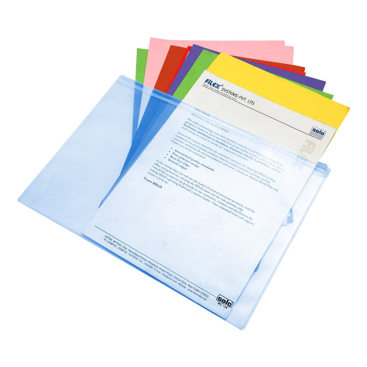 Zipper Document Bag – A4/FC size, Pack of 10 - Filex Systems Pvt Ltd